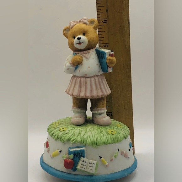 Vintage 1991 San Francisco Music Box Company Girl Teddy Bear Holding "ABC BOOK" - Picture 7 of 7